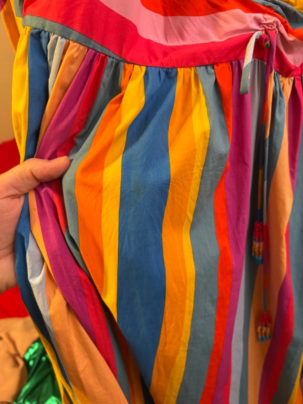 Farm Rio Striped Scarf Maxi Ruffled Dress - Picture 8 of 9